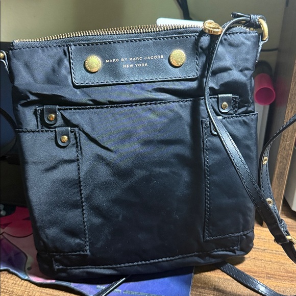 Marc by Marc Jacobs Navy Crossbody Bag with Gold Accents - Picture 1 of 4